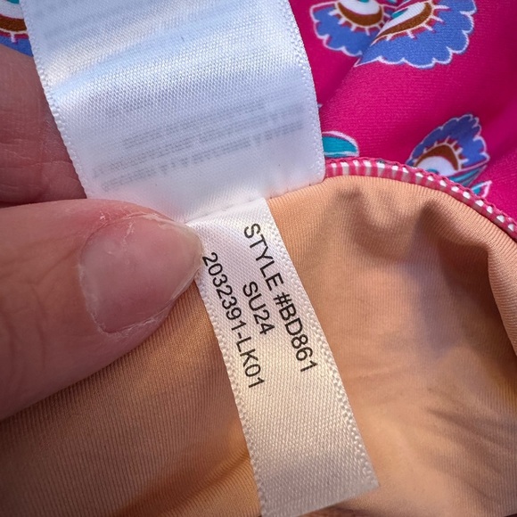 J. Crew Pink Floral Removable Halter Bandeau One Piece Swimsuit Plus Size 3X - Picture 9 of 11